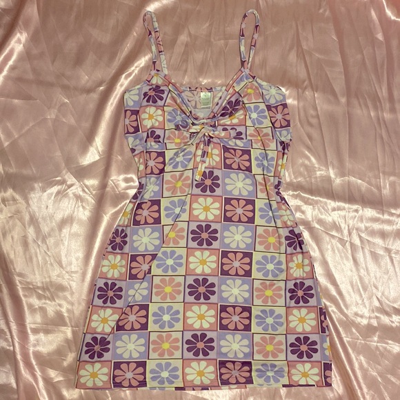 Flower Power Purple Hippie Night Dress - Picture 1 of 3